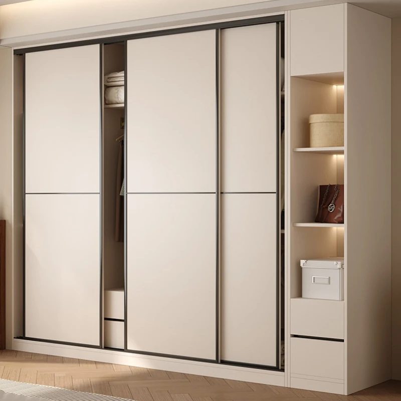 

honeycomb aluminum alloy clothes closet modern popular simple home wardrobe bedroom sliding door gabinete Organizer furniture
