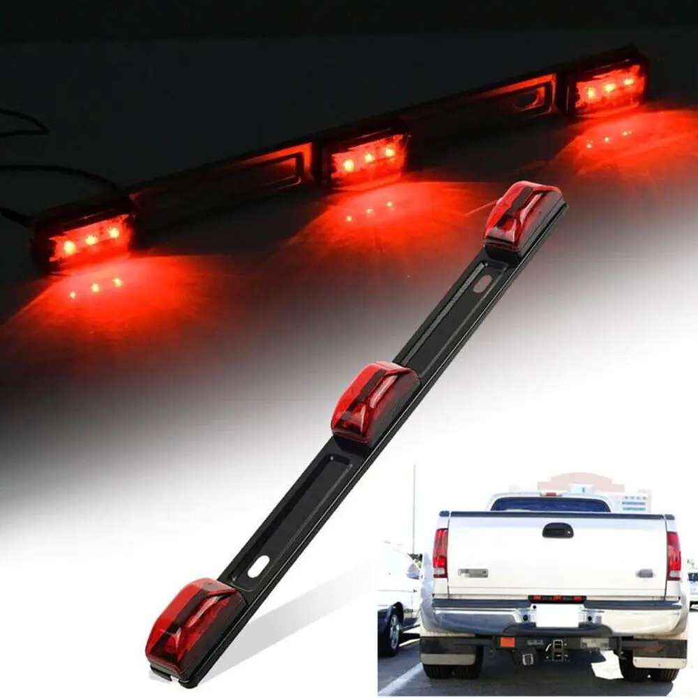 12V 9 LED Car Truck Trailer Rear Brake Lights Red Clearance Side Marker Lamp Bar