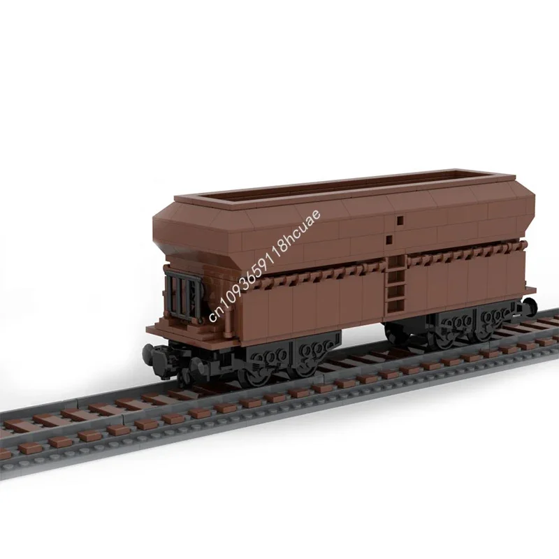 455PCS MOC Transporter A Self-unloading Cargo Wagon Ore Hopper Fals Train Model Building Blocks Stacking Brick Creative Toy Gift