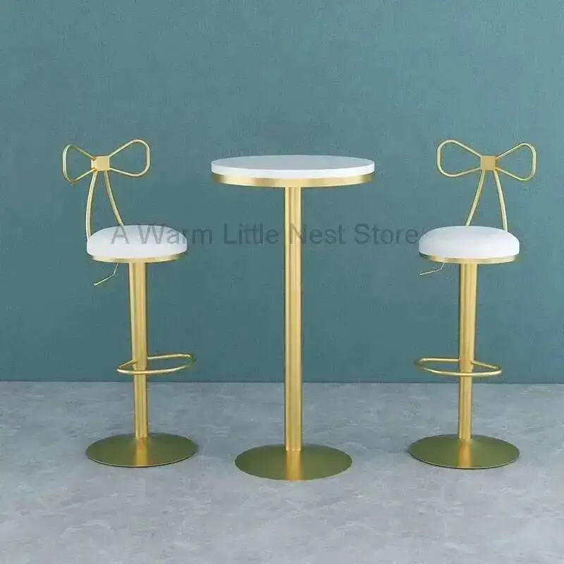 Krzesło barowe na nogach, złote, nowoczesne, minimalistyczne, obrotowe, regulowane, metalowe, krzesło barowe, silla alta para barra, meble restauracyjne
