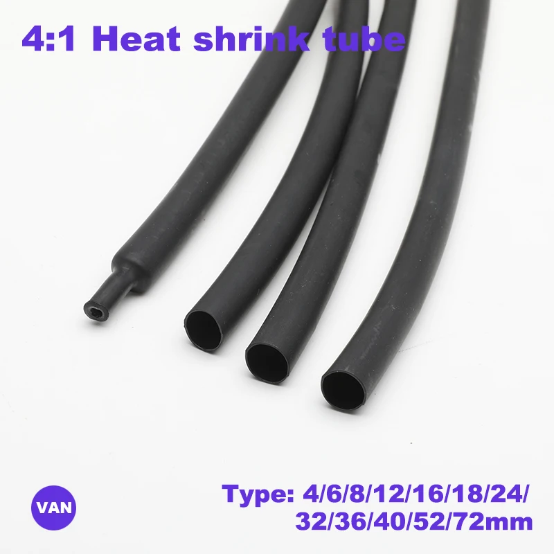 1meter 4:1 heat shrink tube  with Glue thermoretractile heat shrinkable tubing heat shrink tubing cable protector