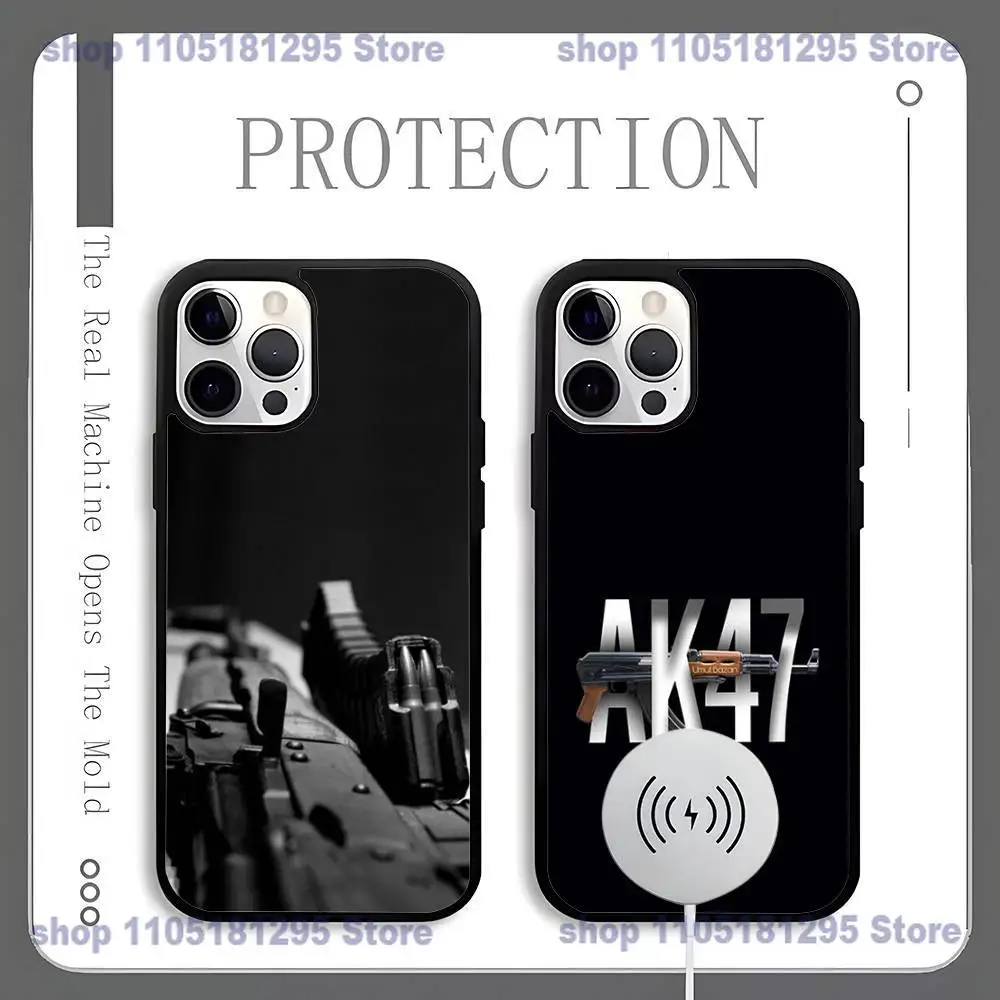 

Ak-47 King of Guns Phone Case For iPhone 17,16,15,14,13,12,11,Pro,Max,Plus,Mini,SE4,E Magnetic Magsafe Wireless Charging