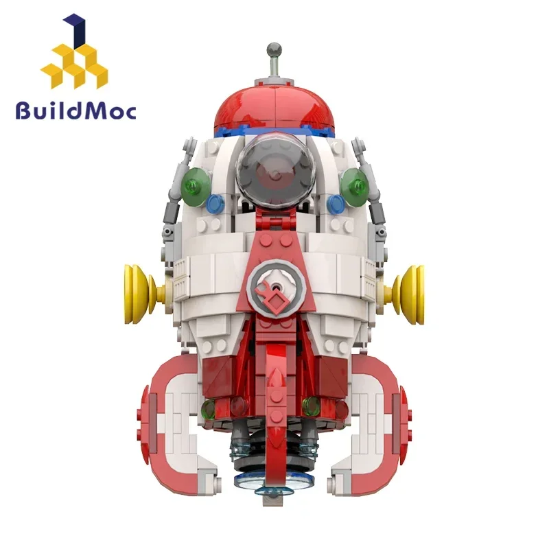 

BuildMoc для pikminar Captain Olimar S Dolphin Rocket, набор строительных блоков, космический корабль, кирпичи, игрушка для детей, подарок