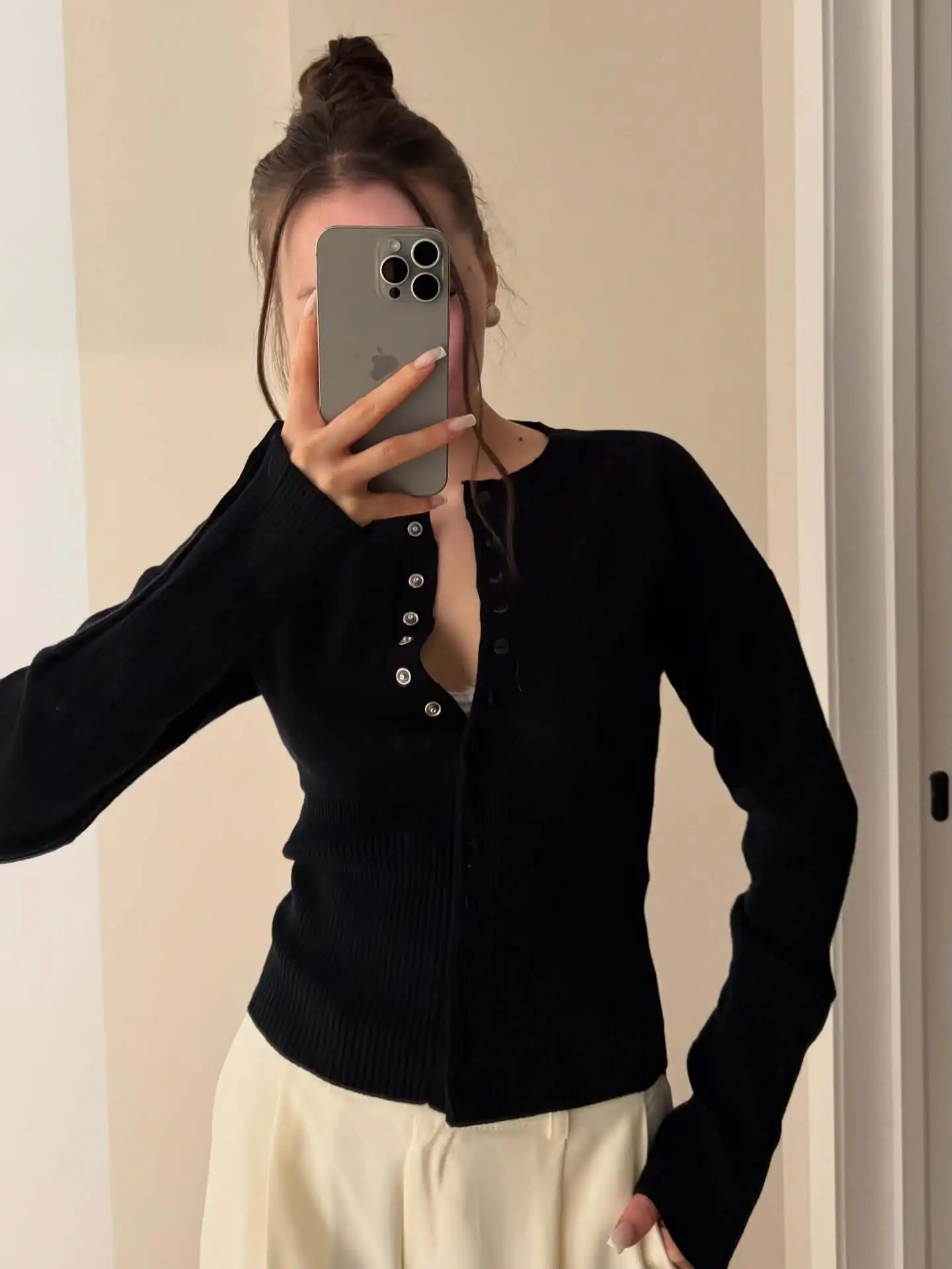 Sweet Pink Long Sleeve Knitted Cardigan Women Autumn Simple Button Casual Preppy Style Jumper Cute Chic Preppy Style Sweater Top