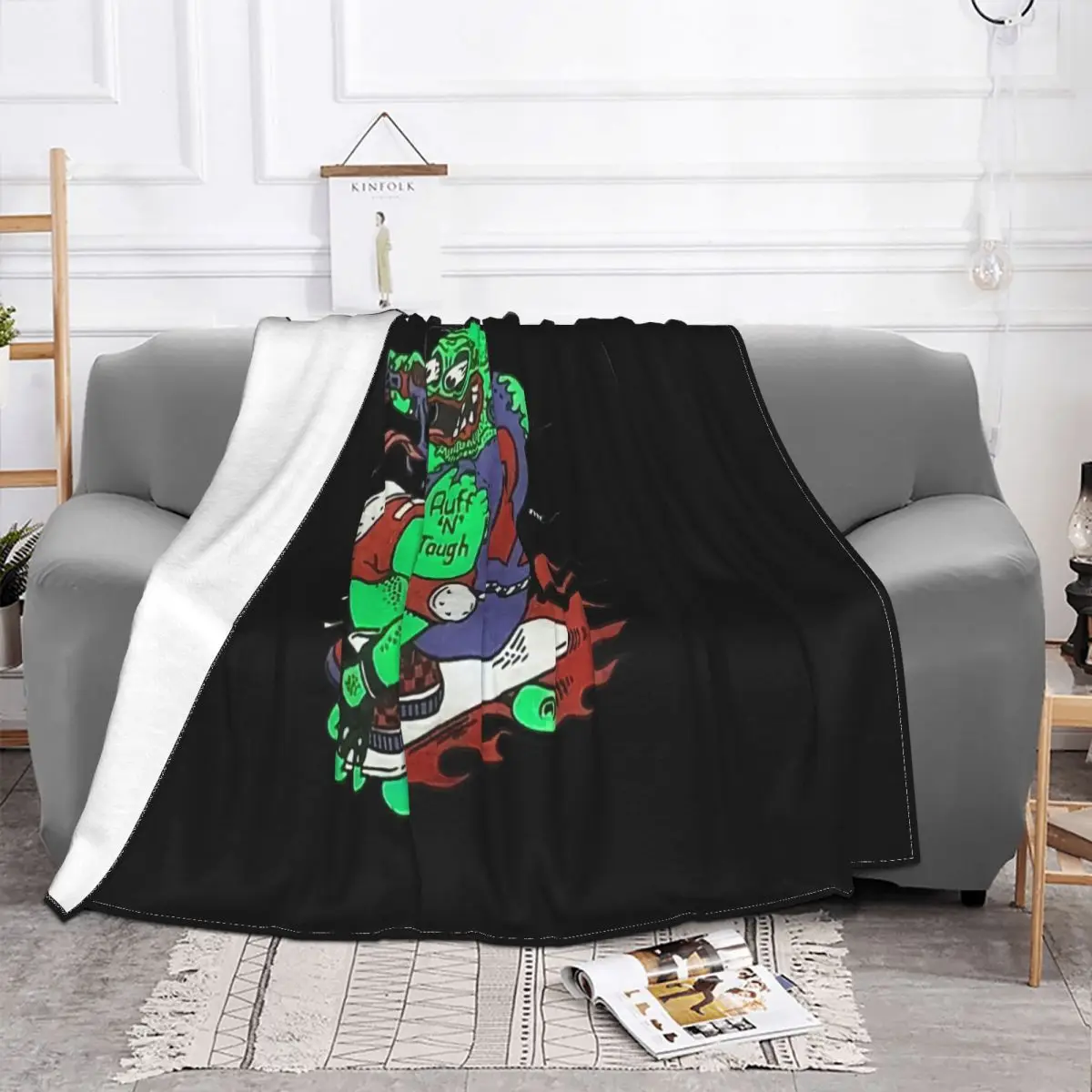 Rector Pads Vintage 80S Skateboarding Aggressor T Rat Fink Sz LargeMas Sale Throw Blanket