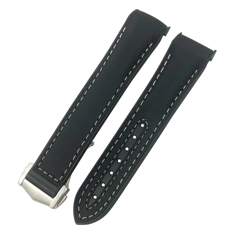 20mm 21mm 22mm Nylon Rubber 19mm Watchband Fit for Omega SEAMASTER 007 Diver 300 Moonwatch Planet Ocean Silicone Watch Strap Men