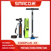 SMACO S300 Plus Mini Scuba Tank 0.5L Portable Mini Diving Tank Reusable Pony Bottle up to 10 Minutes Dive Time Backup Diving Air