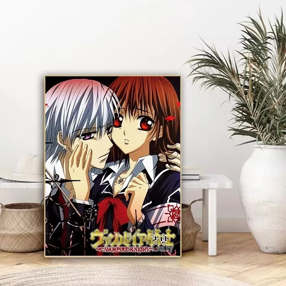 Vampire Knight Classic Vintage  Poster Self-adhesive Art Poster Retro Kraft Paper Sticker DIY Room Bar Cafe Vintage Decorative P