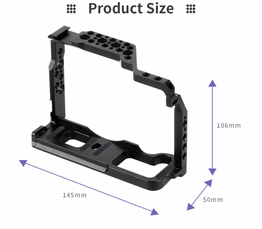 Aluminium SLR Kamera Käfig für Fujifilm X-T3 /XT3/XT2 /X-T2 DSLR Rig Schutzhülle Abdeckung mit Top griff Grip Kalten Schuh Montieren – Detail 1