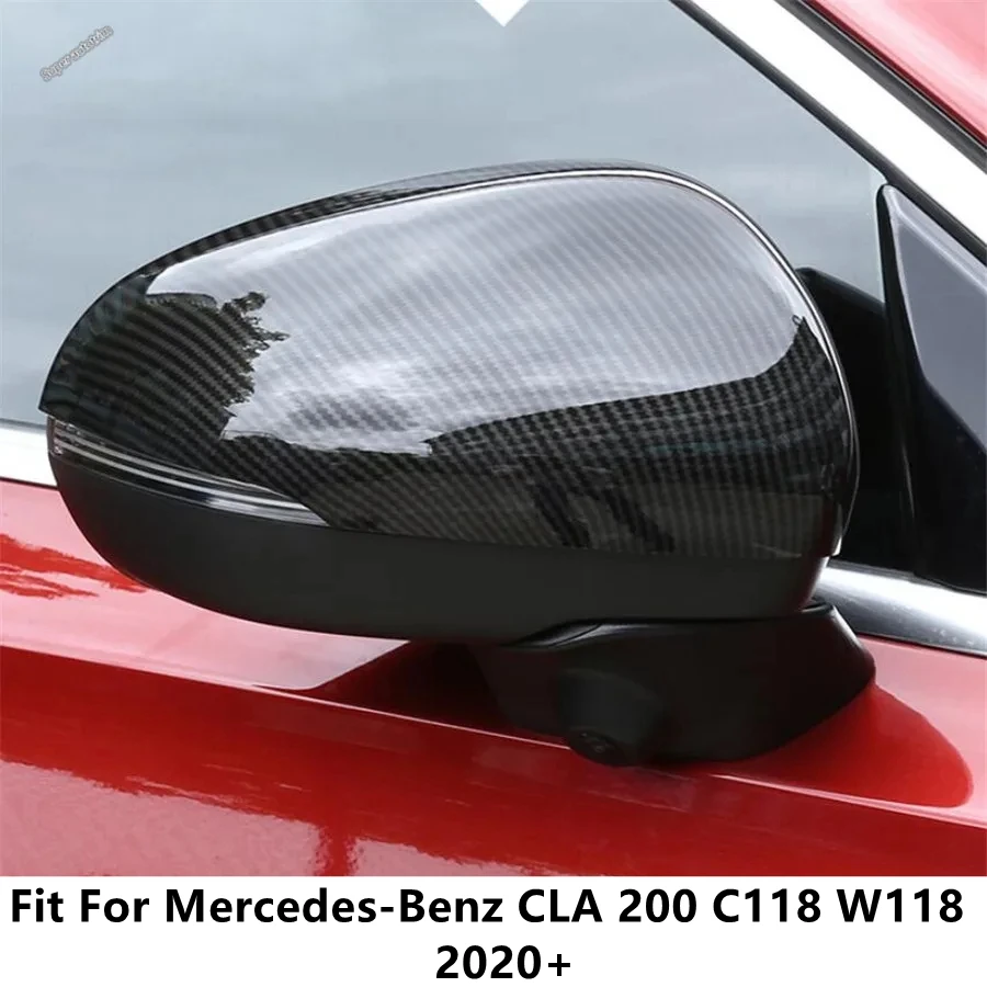 

Car Side Door Rearview Mirror Cap Shell Decoration Cover Trim Carbon Fiber Accessories For Benz CLA 200 C118 W118 2020 2021 2022