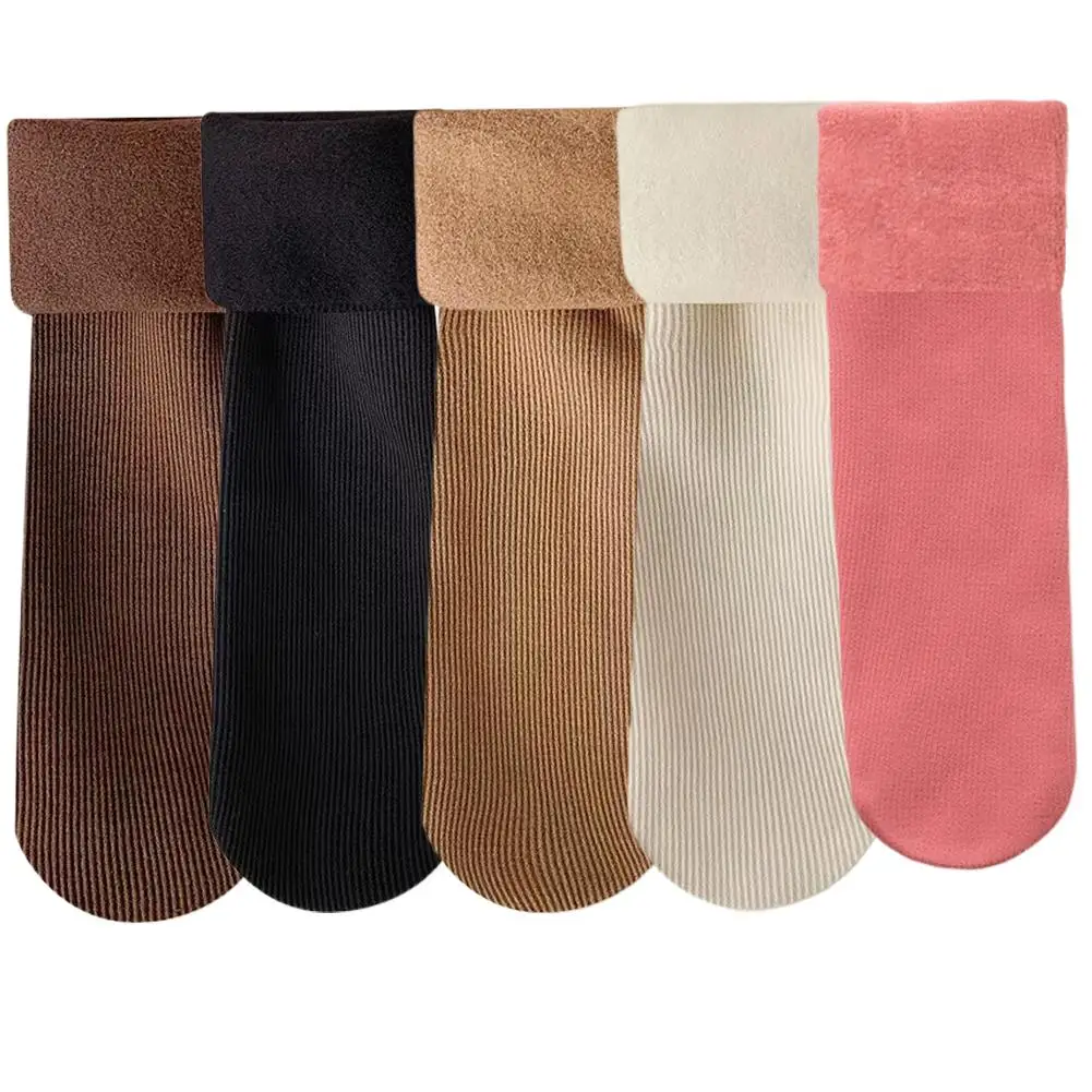Носки унисекс, зимние и осенние хлопковые носки высокого качества ярких цветов, мужские и женские домашние носки, утолщенные носки на флисовой подкладке