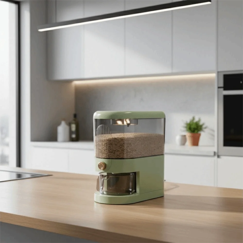 5/10kg Rice Dispenser Insect-proof Moisture Proof Beans Storage Bin Built-In Measuring Cup Large Capacity Rice Bucket Pantry