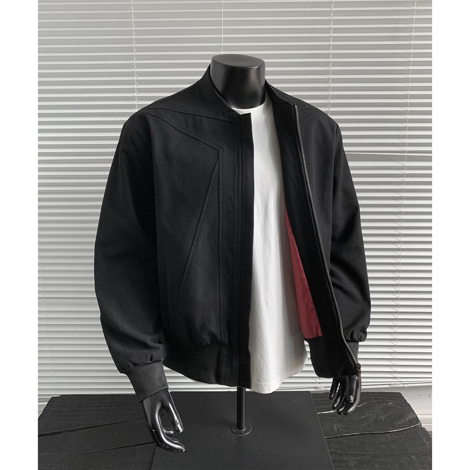 Flight Jacket Men's Autumn Bomber Inverted Triangle Silhouette Washed Vintage Coat