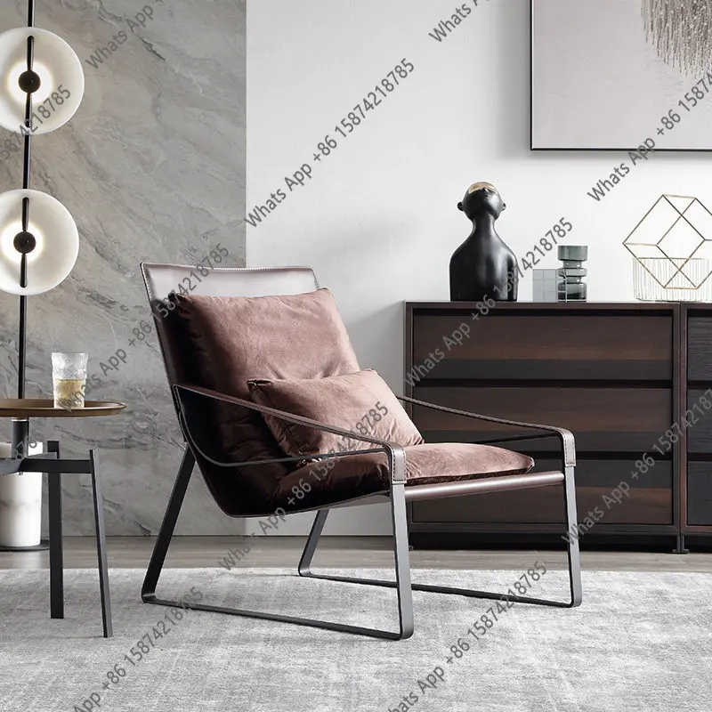 Nm Sofa Chair Balcony Leisure Chair Thousand Bird Grid Nordic Single Sofa Recliner Italian Light Luxury Nordic Living Room
