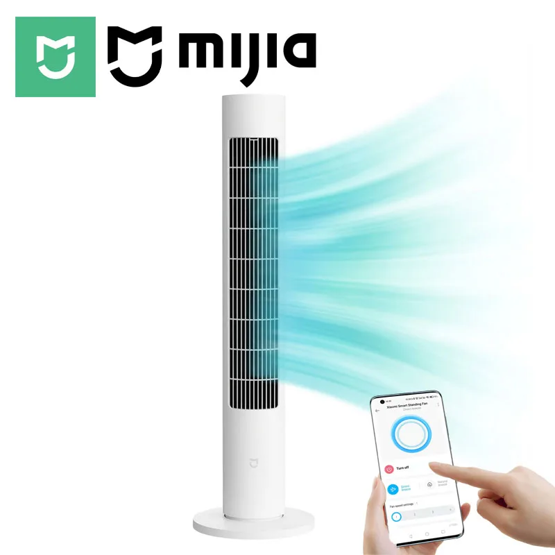 MIJIA Smart DC Frequency Conversion Tower Fan 2nd,150° Oscillating Standing Fans For Room,4 Speed,3 Mode,CN Version With Adapter