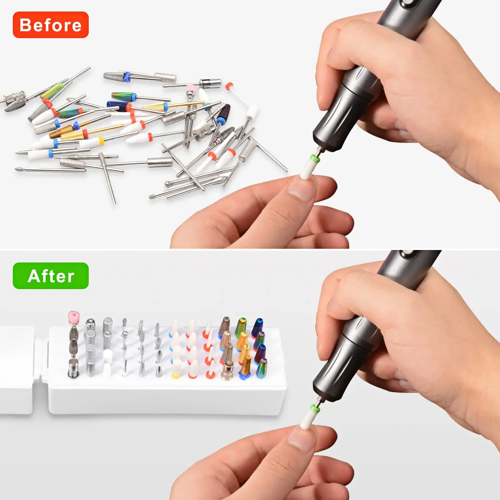 48 löcher Nagel Bohrer Bits Lagerung Box Schleifen Kopf Halter Ständer Display Container Fräser Maniküre Organizer