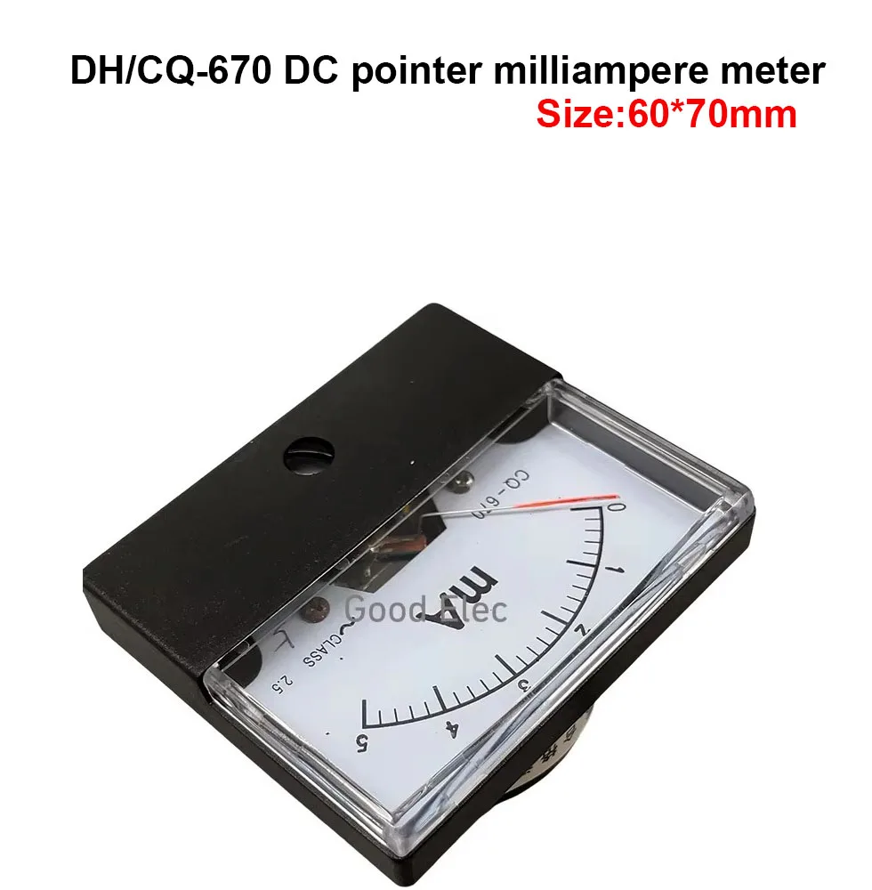 1PCS Ammeter DH-670 CQ-670 DC 0-500 MA 1A 2A 3A 5A 10A 20A 30A 50A 100A Rectangular Ampere Needle Panel Meter Gauge Amperemeter