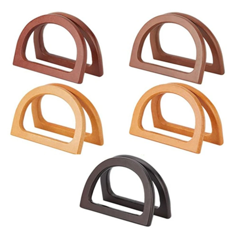 

Hot Kf-10PCS Wooden Bag Handles For Bag Making, 5 Colors Handbag Replacement Handle Decorative Purse Making Supplies