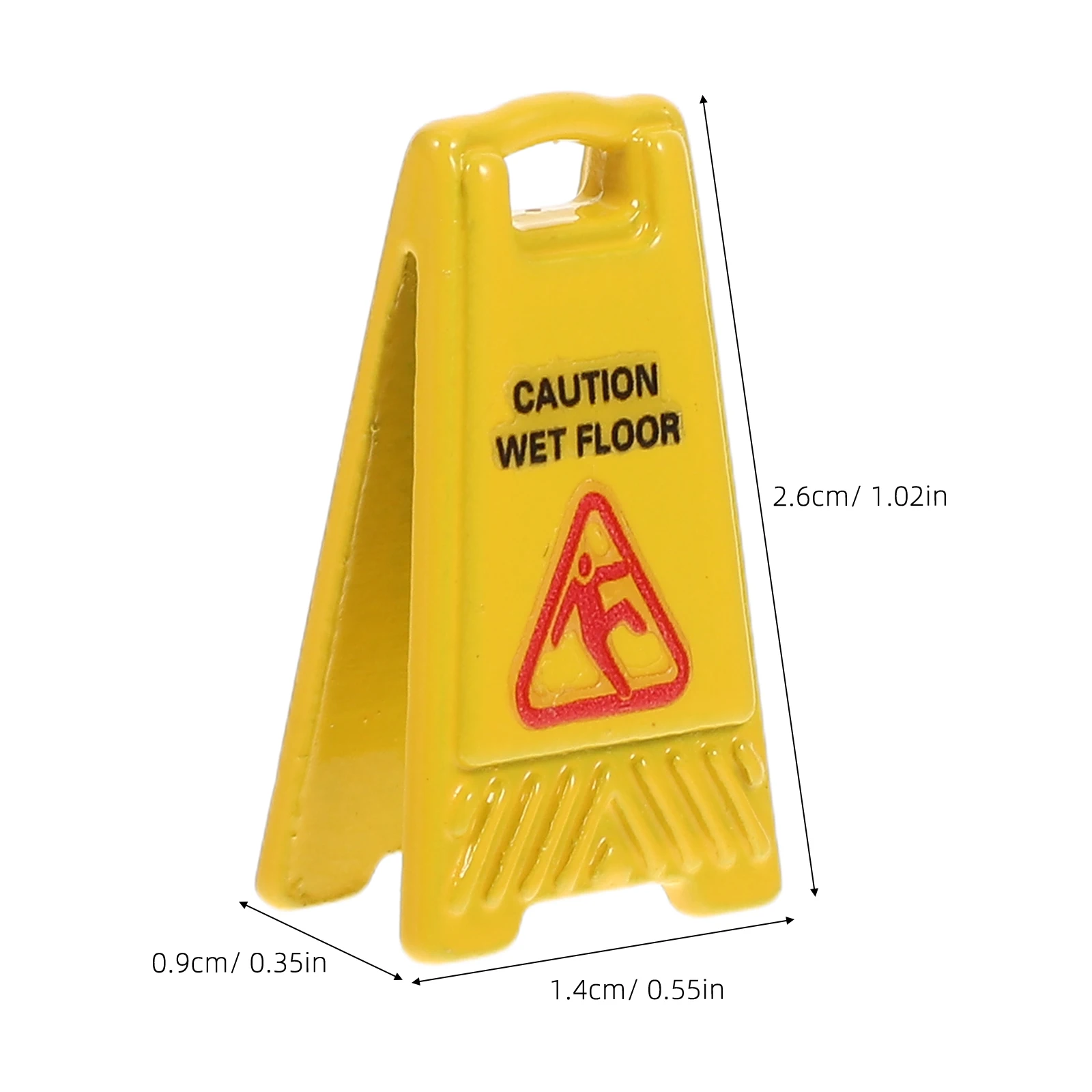 5 قطعة إكسسوارات بيت الدمى الصغيرة علامات سلامة الأرضية الواقعية للديكور علامة تحذير صغيرة أرضية مبللة نموذج غير RC