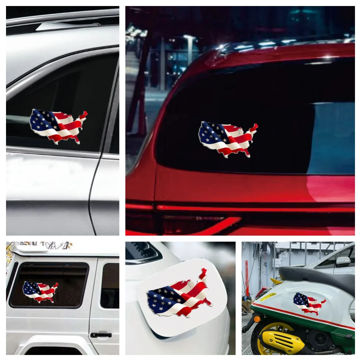 Fade-Resistant PVC Reflective Sticker | US Flag Map Decal for Cars, Trucks, Boats & Laptops
