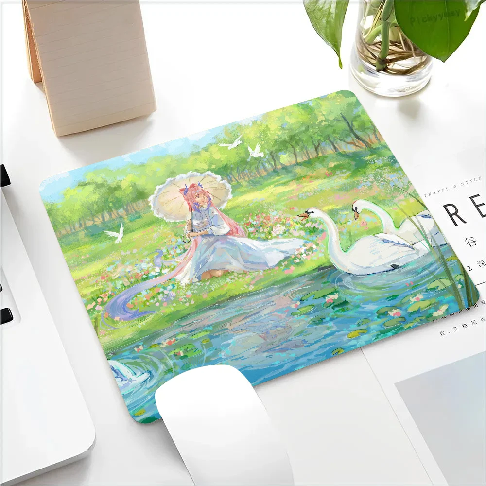 Sangonomiya Kokomi Genshin Impact Mousepad Small LockEdge Mouse Pad For Gamers Computer Desk Pad Rectangular Anti-slip Rubber