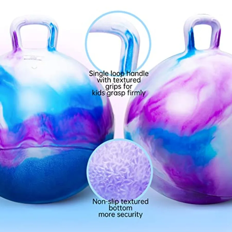 Hopper Ball 2-pack 18 inch opblaasbare stuiterbal met handvat voor wolken Kleur Binnen Buiten Actief speelspeelgoed Beste Kerstmis