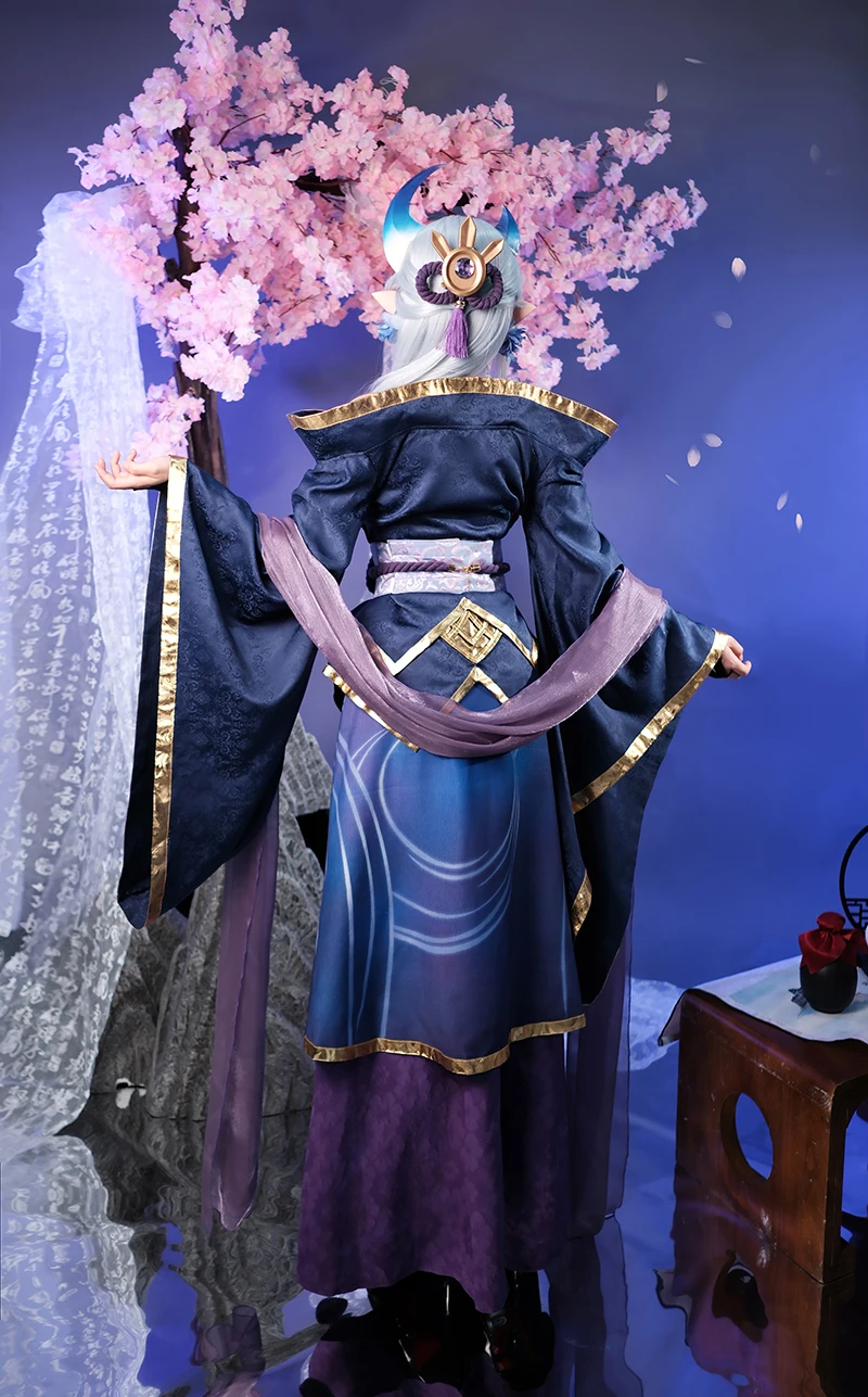 ROLECOS Game LOL Spirit Blossom Alune Cosplay Costume LOL Women Roleplay Alune Kimono Suit Halloween Full Set