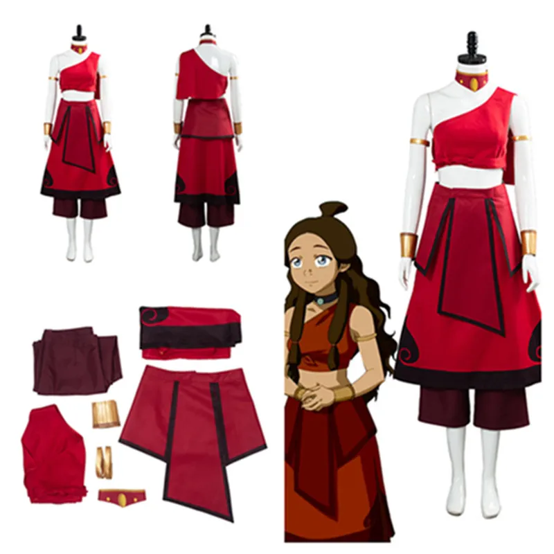 

Katara Cosplay Avatar Cos The Last Airbender Costume Adult Women Fantasia Dress Necklace Outfits Halloween Carnival Party Suit