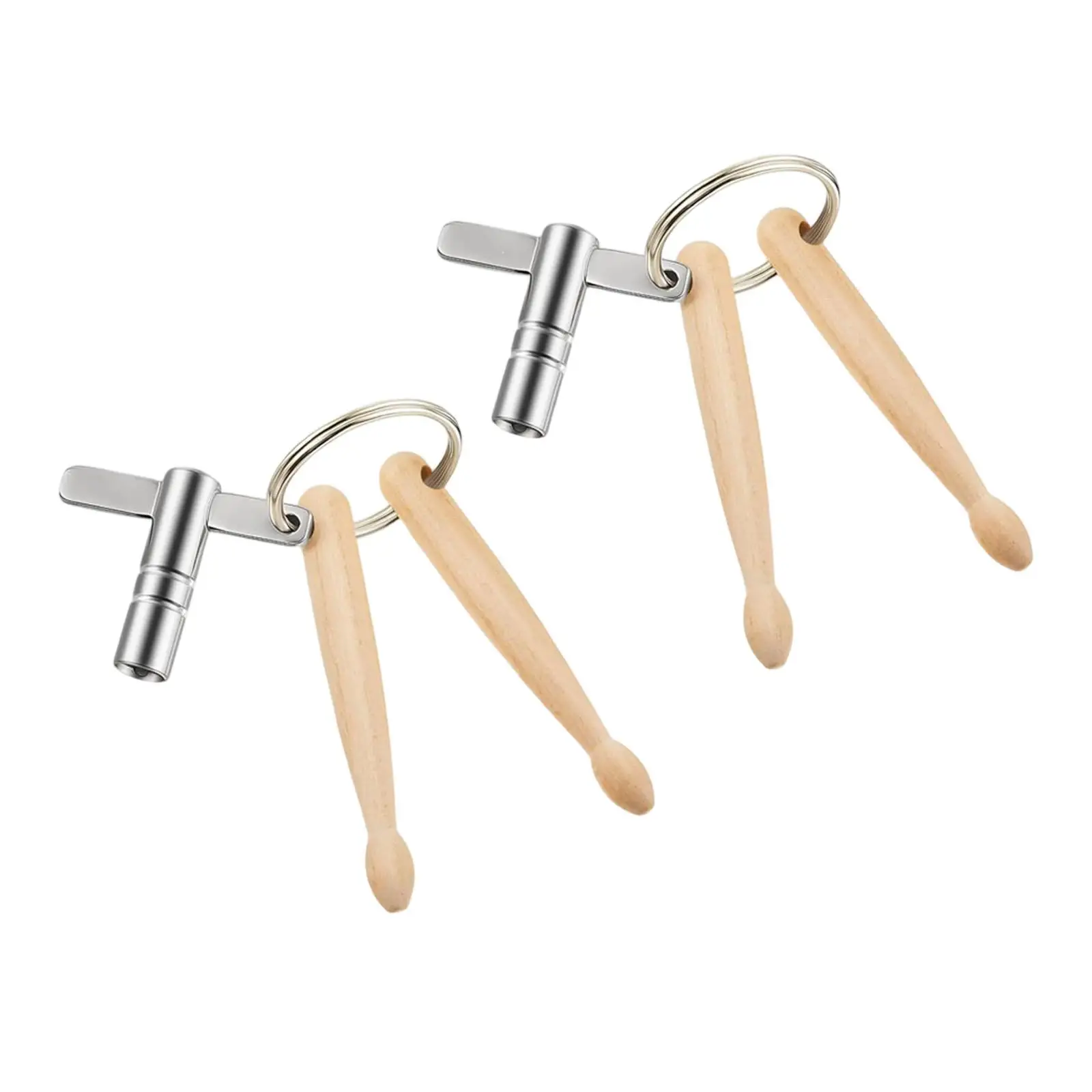 Wooden Drumstick Percussion Keyring Compact Key Chain Decoration for Drum Enthusiasts and Music Fans