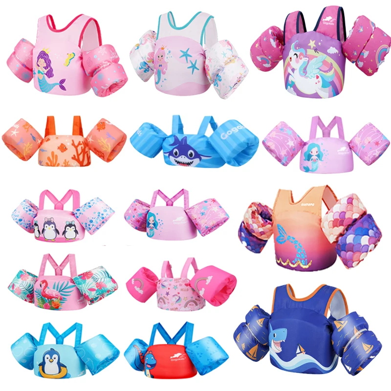 2024 Swim Buoyancy Vest Baby Swim Vest Swimming Ring Tube For Kids Swimming Arm Rings Life Jacket Flosat Water Play Equipment