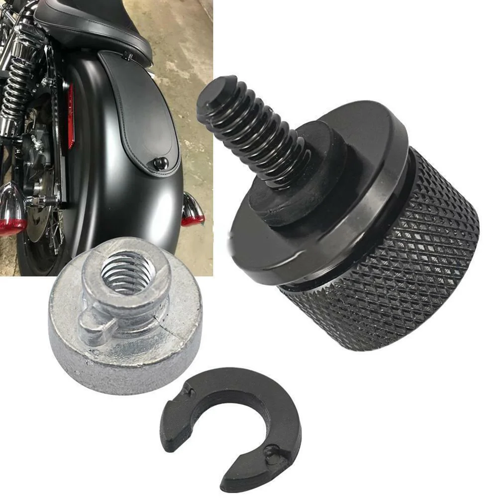 

Parts Motorcycle Seat Bolt Screw Nut Kit Black+Silver Motorcycle Rear For Seat Bolt Mount Knob Cover High Quality
