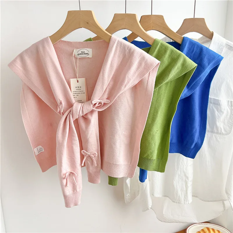 

Bowknot Solid Detachable Collars Scarf Blouse Dress Shirt Vest Scarves Shawls Air Conditioned Room Shoulder Neck Warm Shawl Wrap