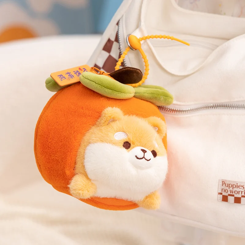 15 سنتيمتر الكرتون متعة عش الفاكهة مع الحيوان أفخم دمية قلادة التفاح البرتقال خنزير شيبا الكلب كابيبارا ألعاب من نسيج مخملي هدية الكريسماس للأطفال