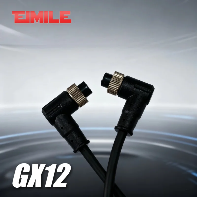 GX12 Aviation Connector Cable 1/3/5 Meters Waterproof Extension Line Straight Elbow 2 3 4 5 6 Pin Male Female Molded Plug Wire