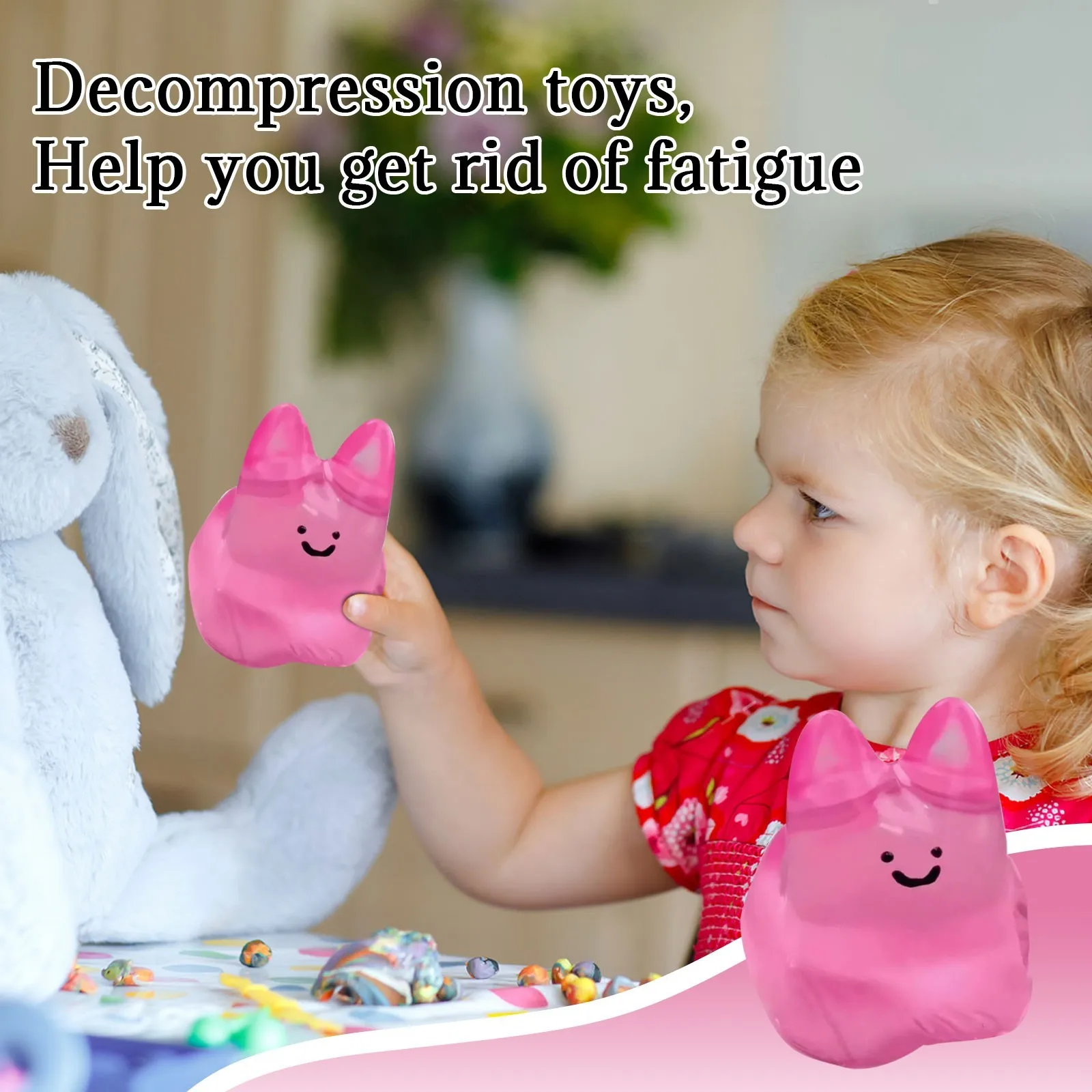 Crystal Bubble Rabbit Squeeze Fun Kleine Gift Release Druk Trage Rebound Desktop Home Decoratie Decor Kinderspeelgoed