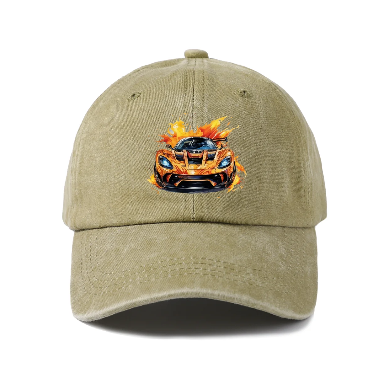 Christmas Custom Car Graphic Baseball Cap, Vintage Washed Adjustable Unisex Dad Hat, Casual Gift