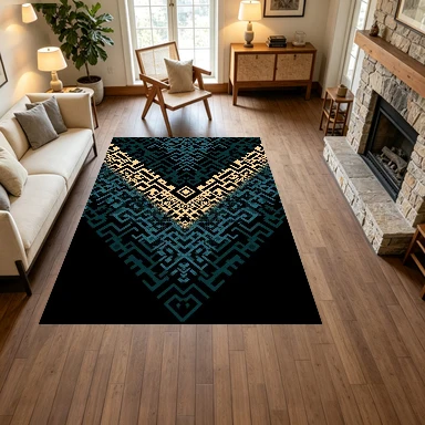 Vintage Ethnic Geometric Pattern Carpet Floor Decorations Home Decoration Living Room Bedroom Non-Slip Floor Mat