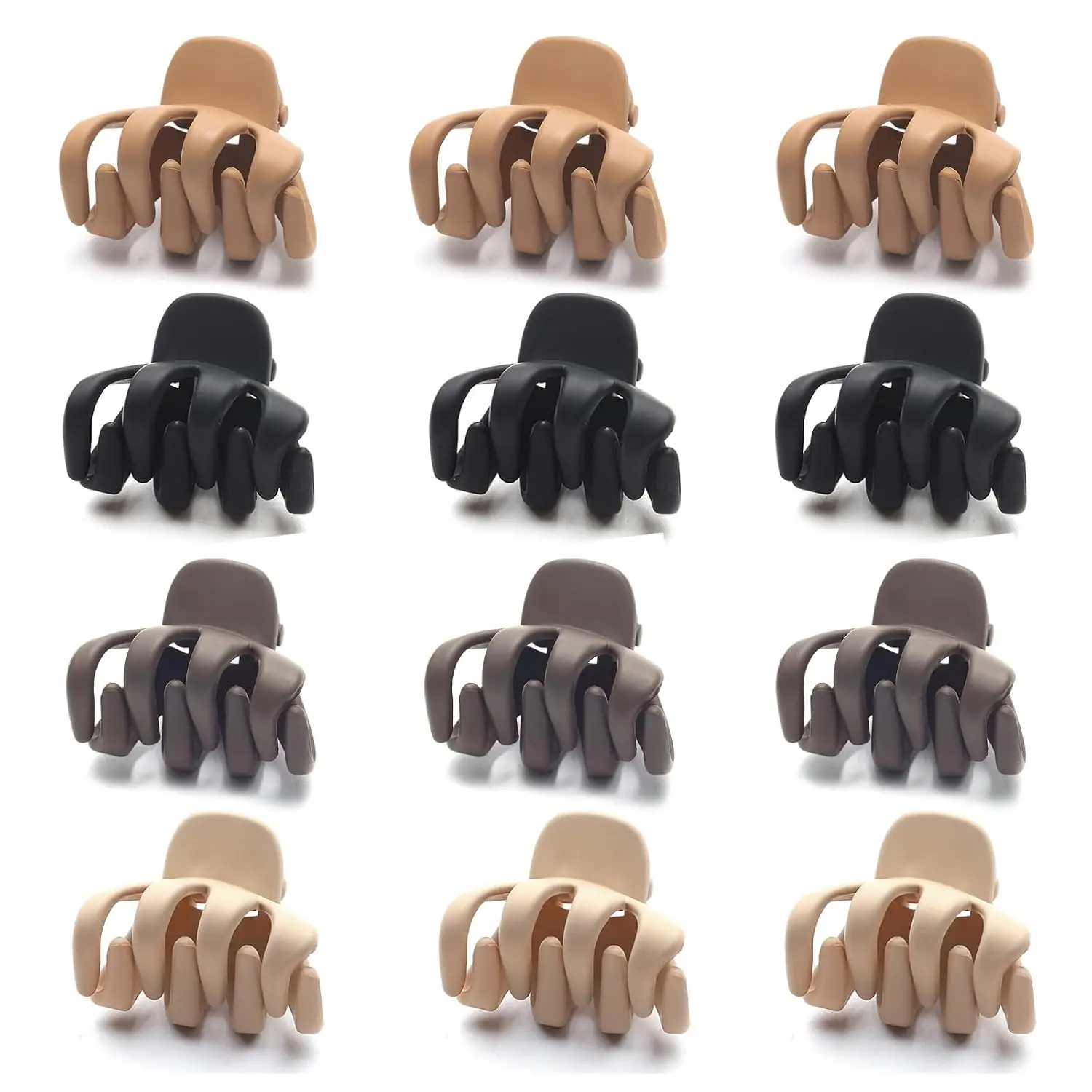 Matte Hair Claw Clip, Multi Teeth Large Hair Jaw Clamp, Neutral Color Hair Grab Clip, Non Slip Banana Hair Clip