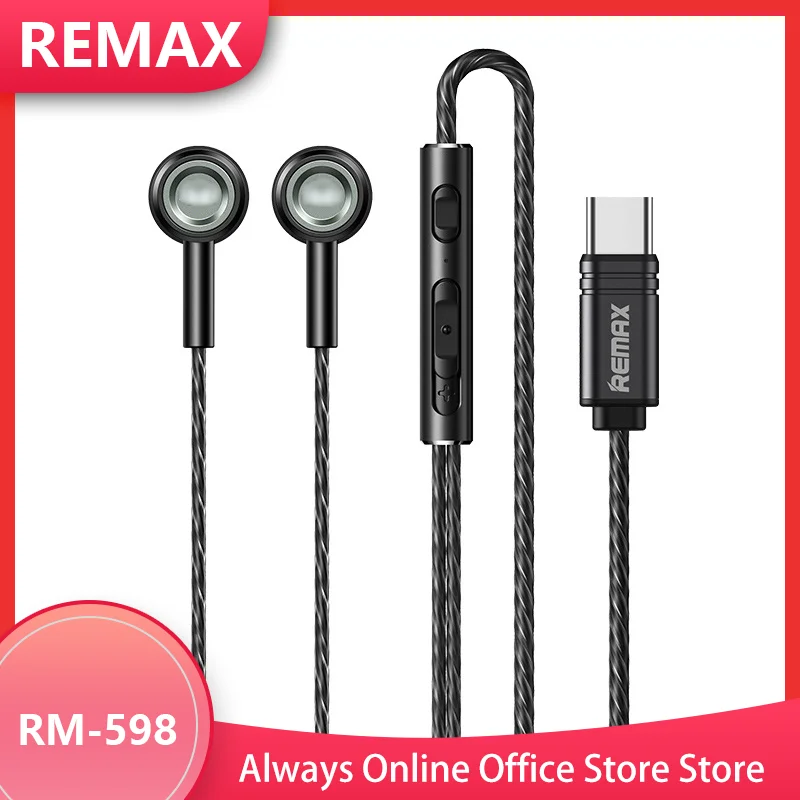 Monster Remax  Wired Earphone Metal In-Ears Tws Earbuds Type-C Lightning Round Hole E-Sports Headphones For Apple Huawei Xiaomi