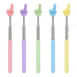 Creative Stainless Steel Teaching Telescopic Rod Finger Design Teaching Stick multifunctional Reading Stick home School Supplies