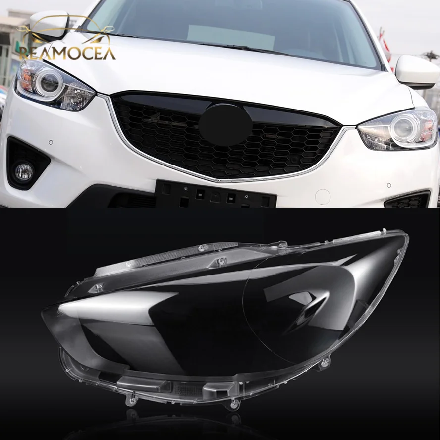 

Reamocea 1Pc For Mazda CX-5 CX5 2013 2014 2015 2016 Car Transparent Headlight Glass Shell Lamp Shade Headlamp Lens Cover