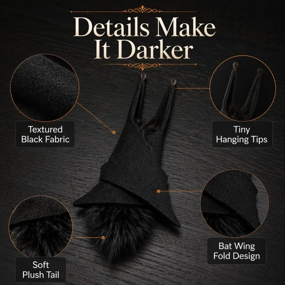 Upside Down Felt Bat Hanging Ornament Gothic Realistic Halloween Bat Pendant Decorative 3D Wing Bat Craft Decor Home Decor
