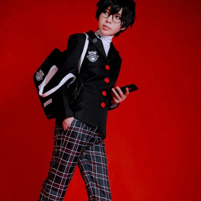 zz04zz12Anime Persona 5 Costume Akira Kurusu / Ren Amamiya School Uniform for Unisex Coat Shirt Pant Cosplay suits
