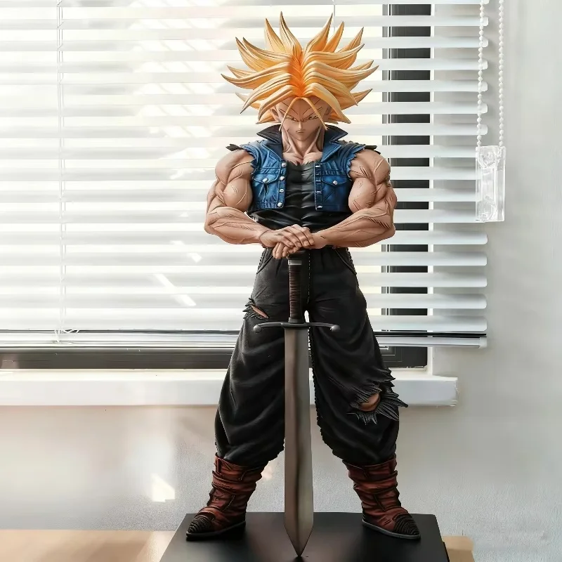 

53cm Jt2% Super Saiyan Trunks Action Figures Large Size Pvc Static Statue With Base Anime Model Toys Surprise Gifts Collectable