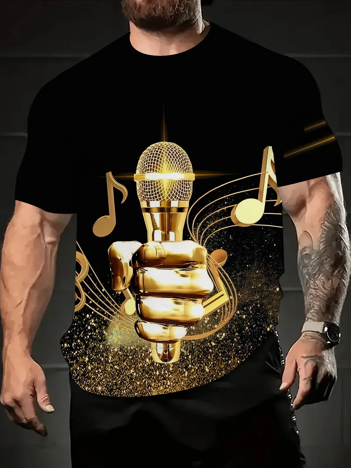

Men's clothing casual graphic T-shirt 3D digital printing fashionable skull pattern short sleeved loose round neck top for men