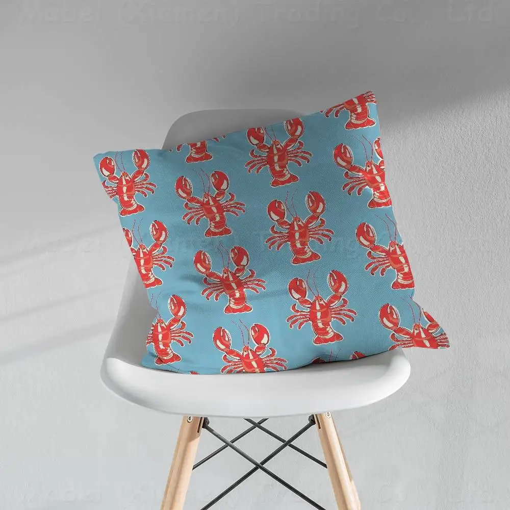 Чехол для подушки с красным узором лобстера, наволочка, декор, наволочка с принтом, чехол для дивана