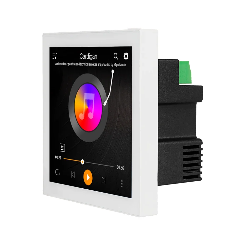 Panneau de commande de lecteur de musique de fond de 4 pouces, système Android 10, WiFi 2G et 16G, amplificateur Audio pour maison intelligente, amplificateur mural
