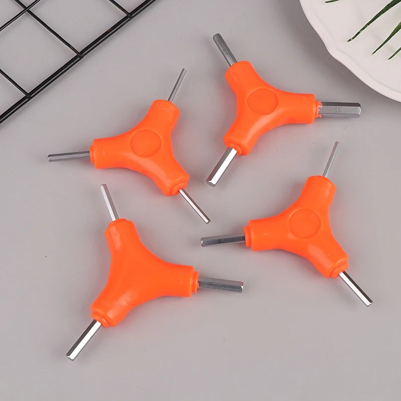 1 PCS 3 In 1 Trigeminal Hex Key Set 2.5/3/4/5/6/8mm Chrome Vanadium Steel Hand Tools Bicycle Maintenance Tools