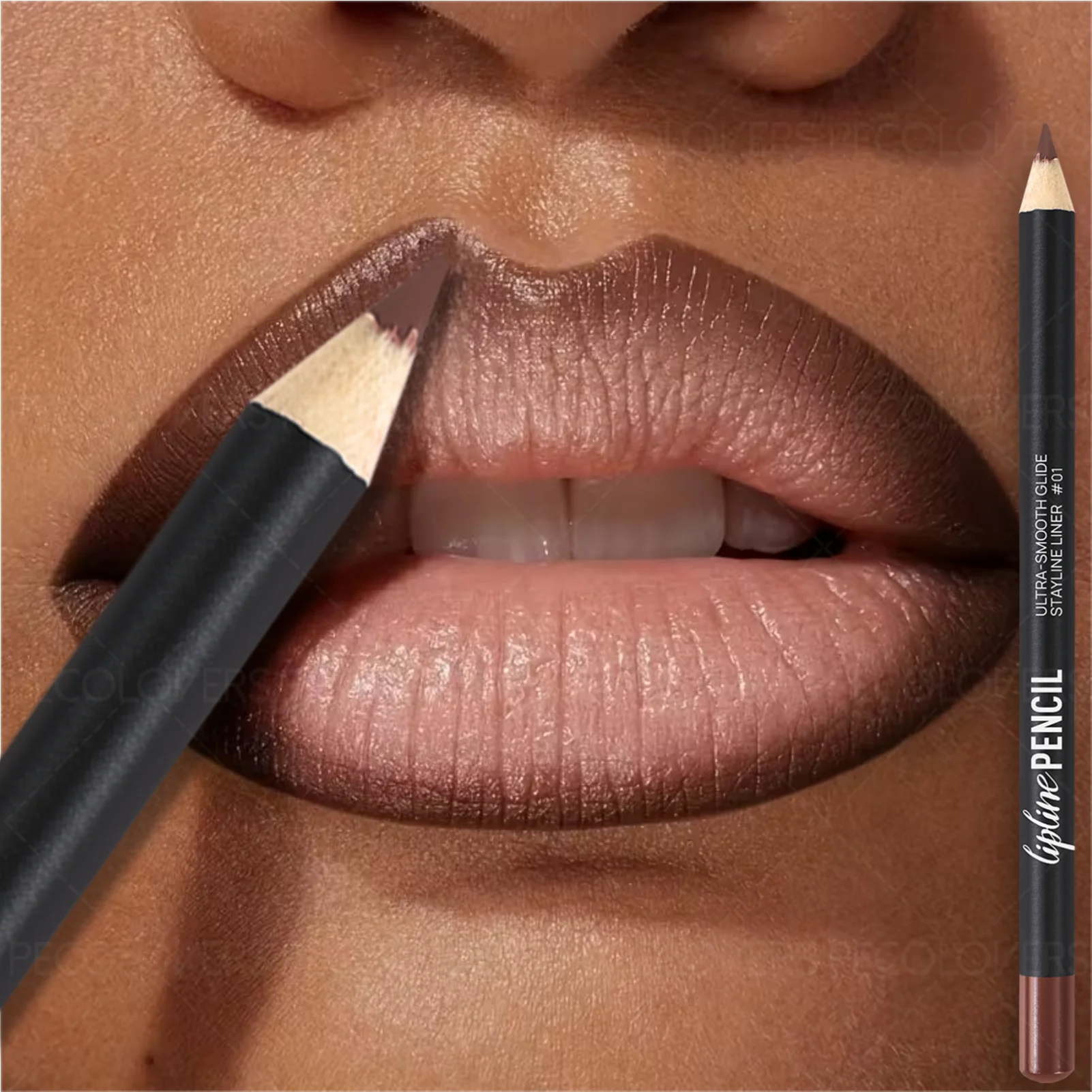 1 szt. Matowy ołówek do ust - Długotrwały, wodoodporny, podwójnego zastosowania jako konturówka i szminka, odcień Pumpkin Spice, bogate kolory, na Boże Narodzenie