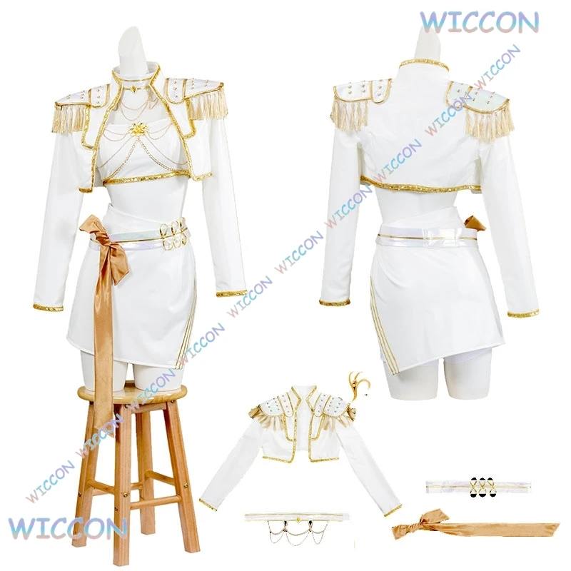

Women Stage Uniforms Costume Adults kids Suit Huntrix K-Pop Mira Cosplay Demon Hunters White Set Wig Halloween Cosplay Outfit